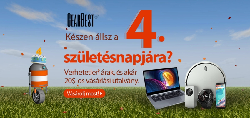Gearbest 4. születésnap – Kuponok, játékok, akciók